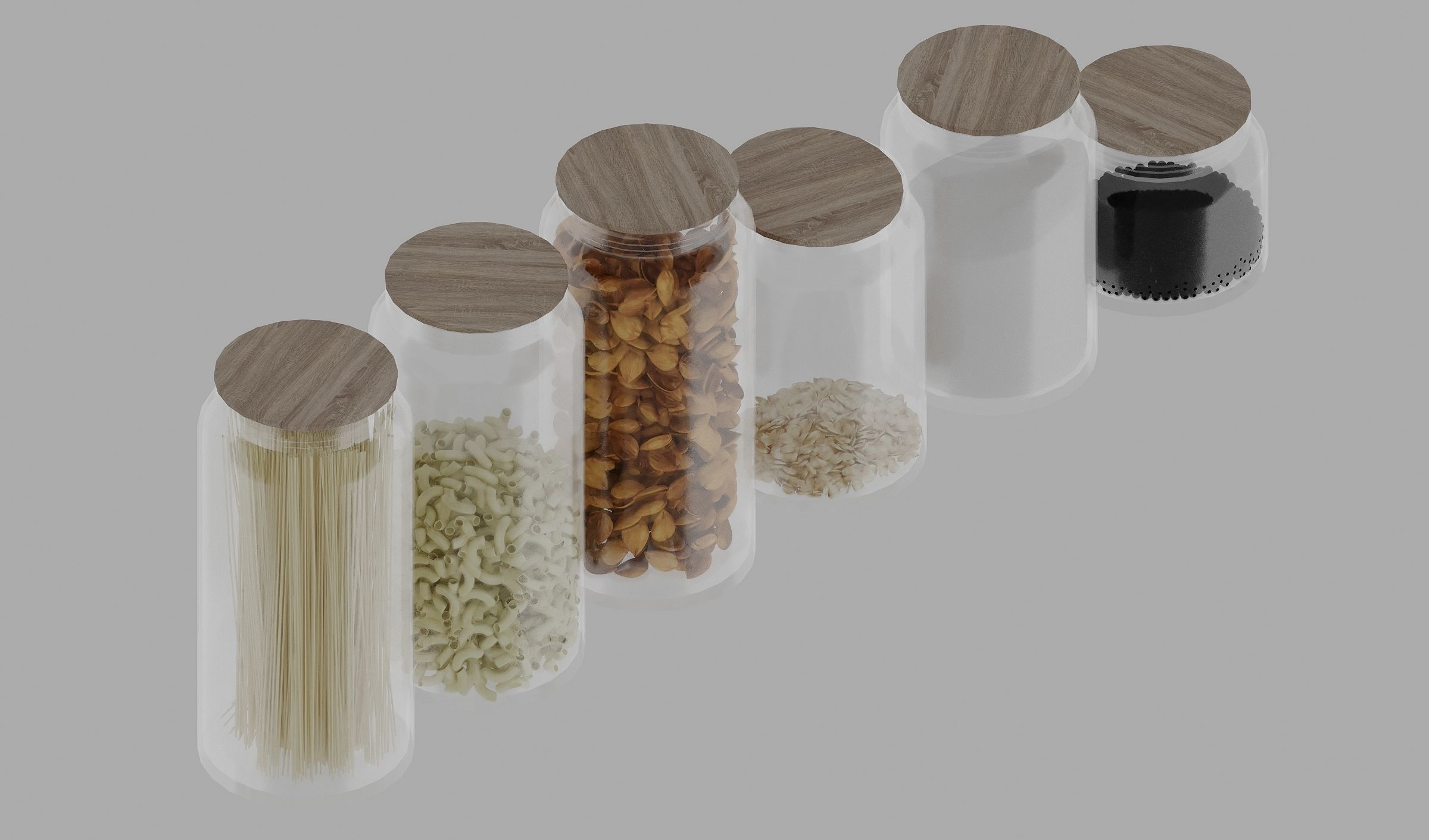 Kitchen set of jars 3D model_8