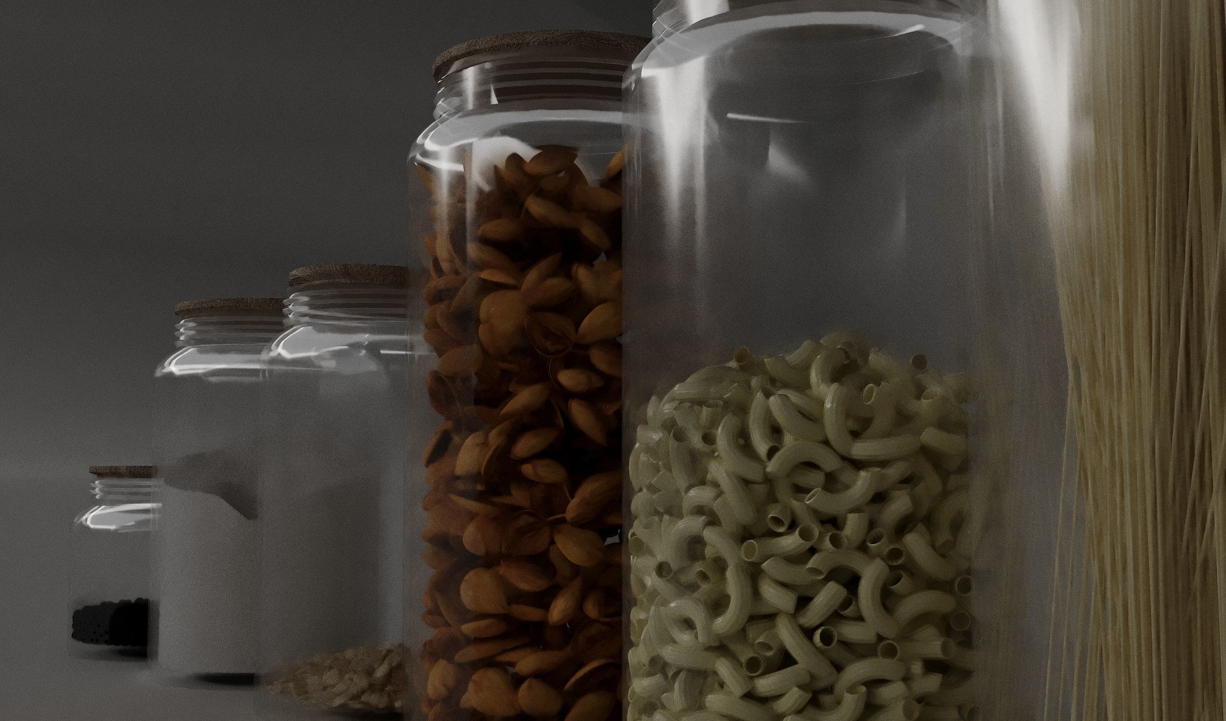 Kitchen set of jars 3D model_2