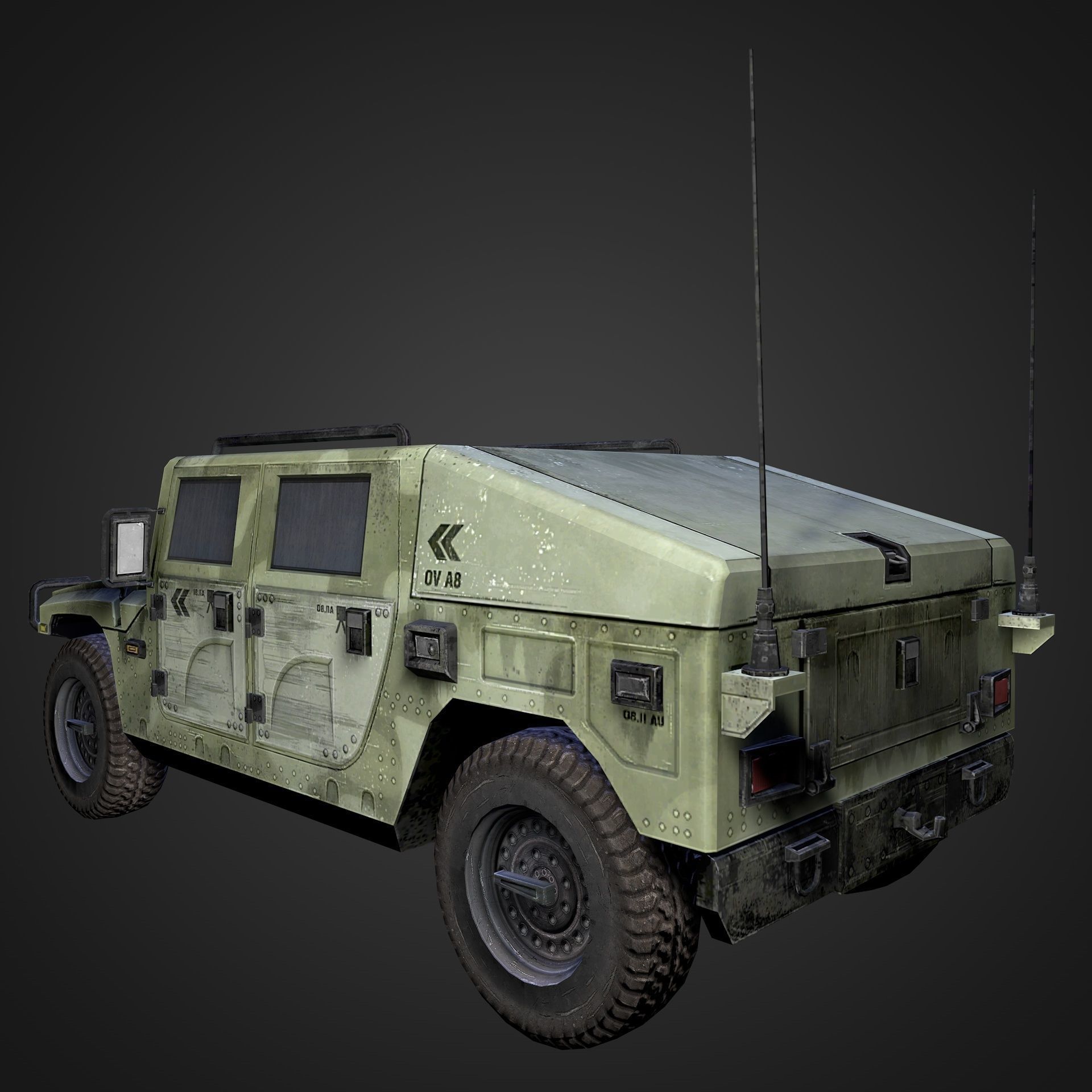US Army Humvee HMMWV 3D model_4