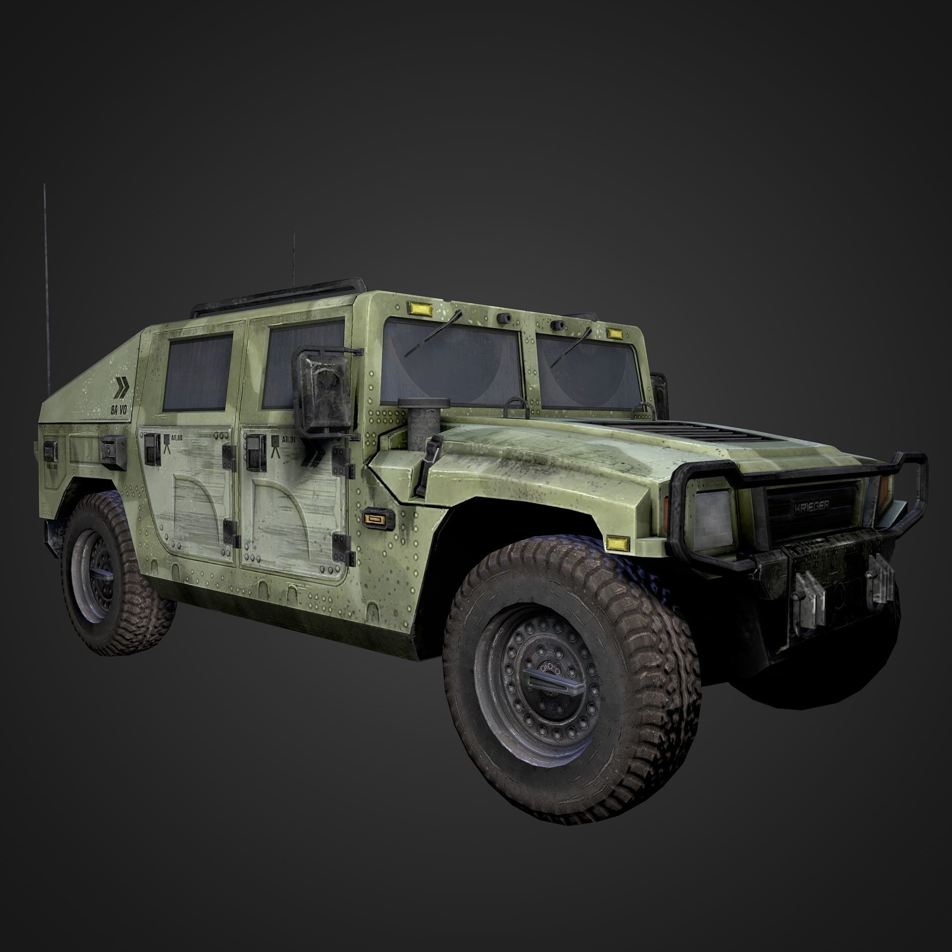US Army Humvee HMMWV 3D model_3