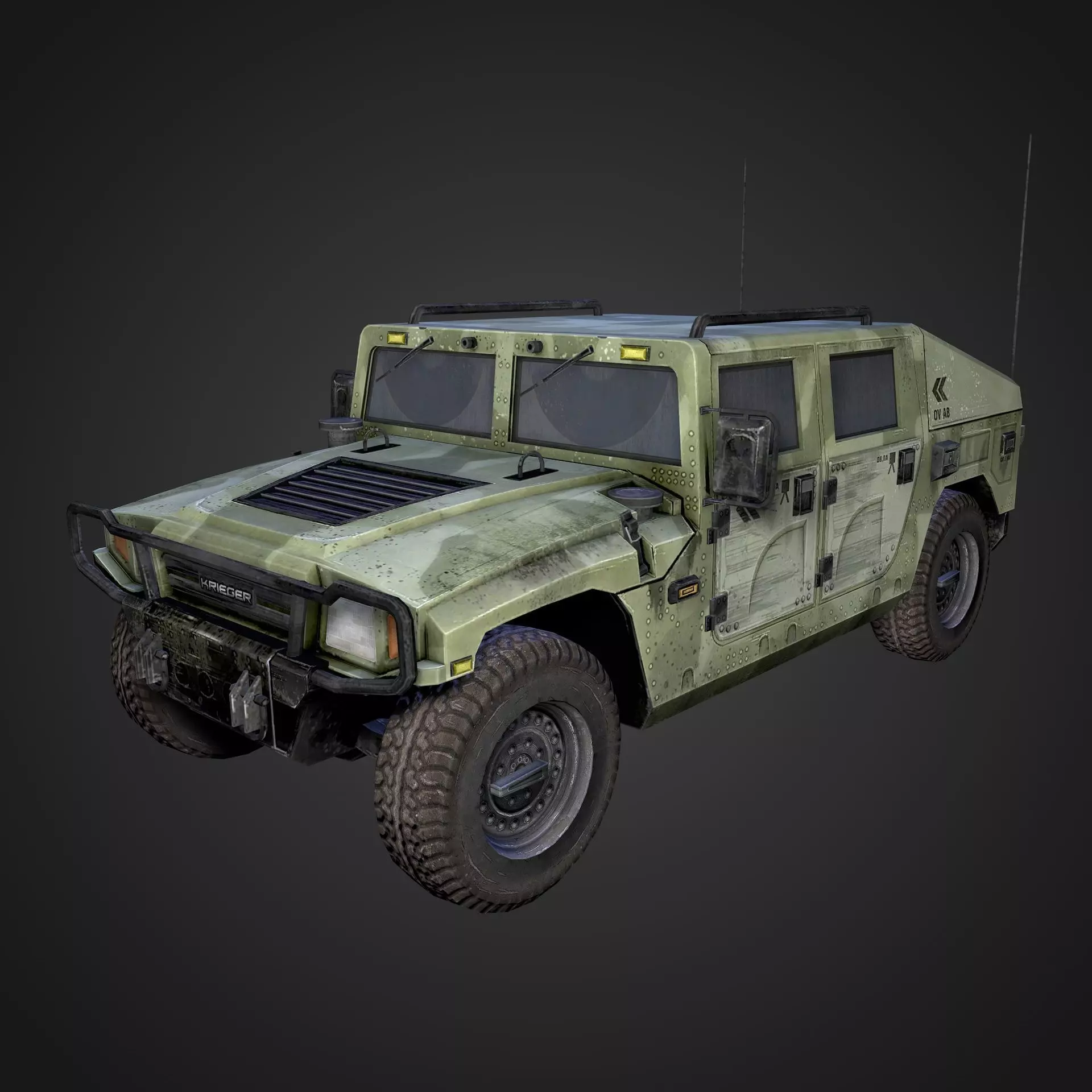 US Army Humvee HMMWV 3D model_0