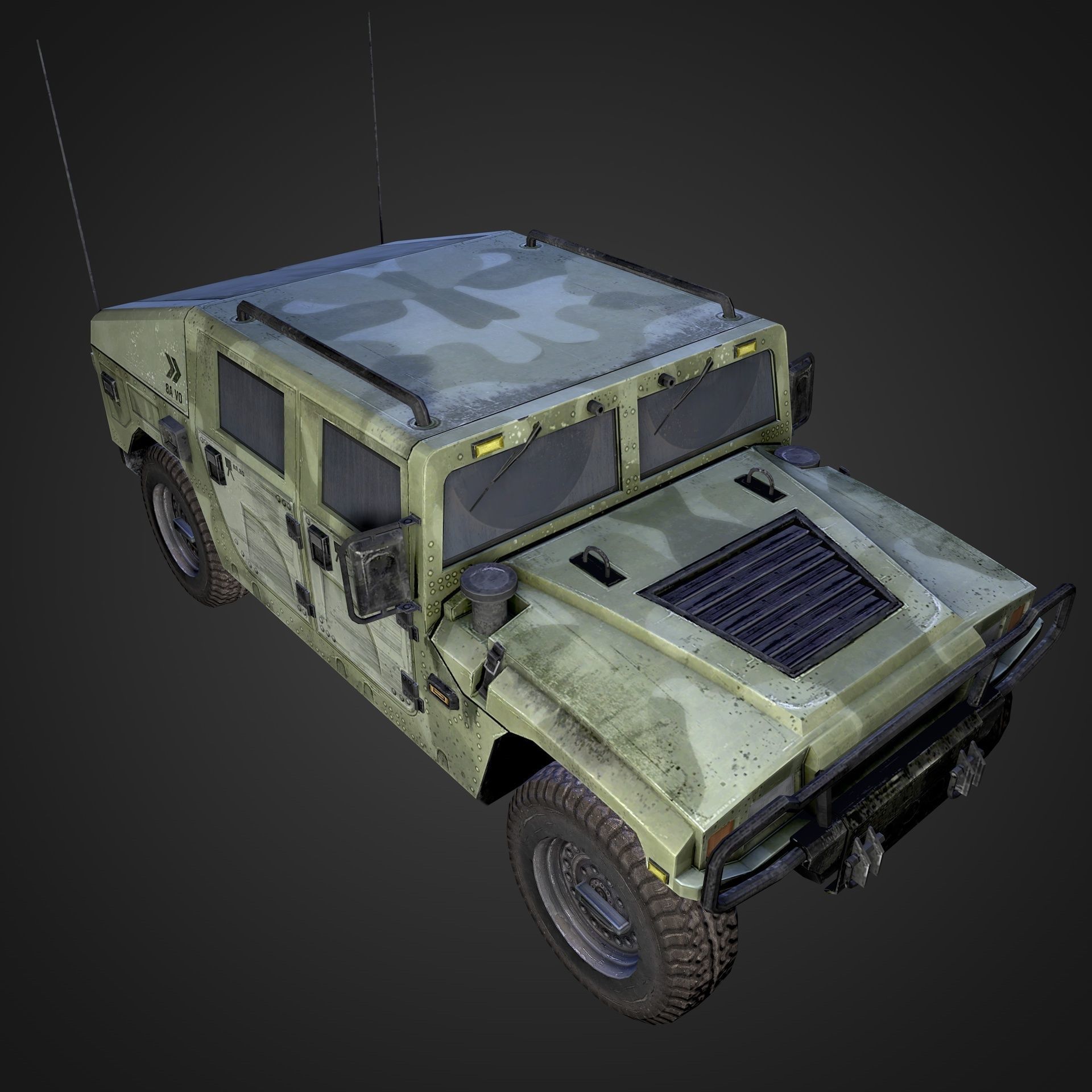 US Army Humvee HMMWV 3D model_2