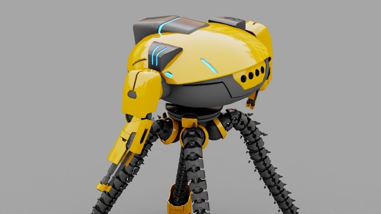 Octopus fighter rigged - animated character 3D model_8