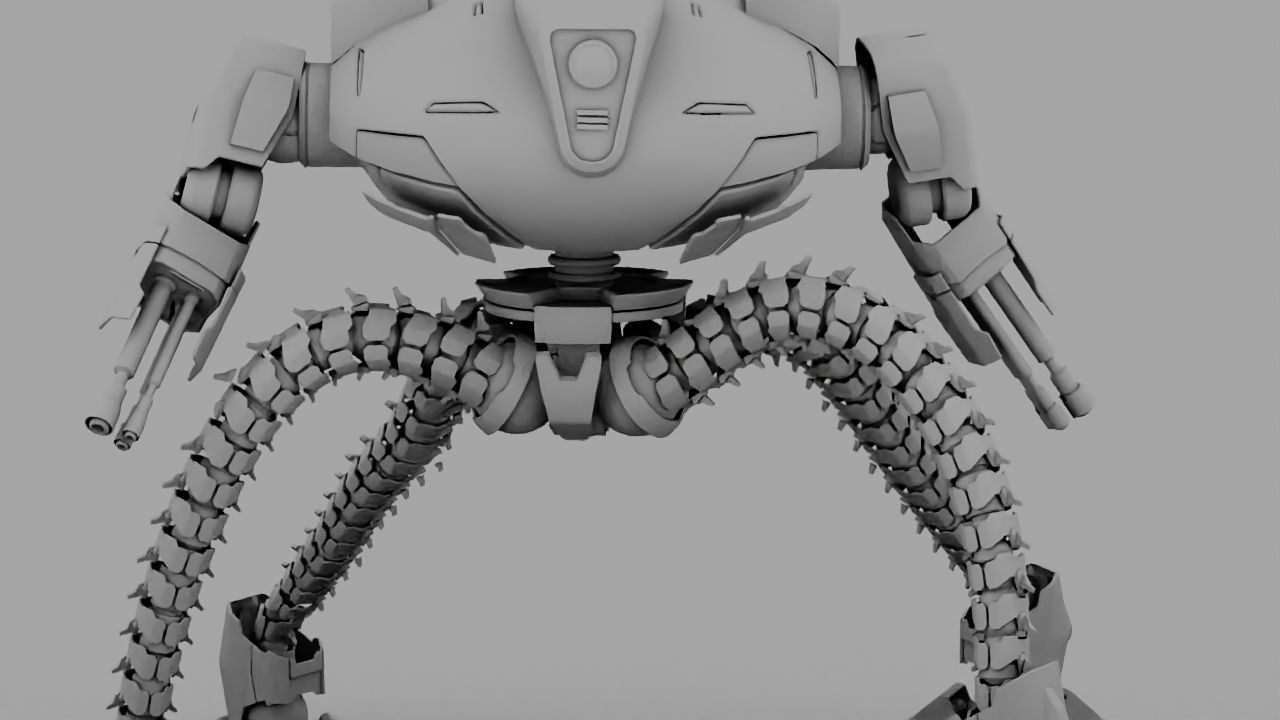 Octopus fighter rigged - animated character 3D model_16