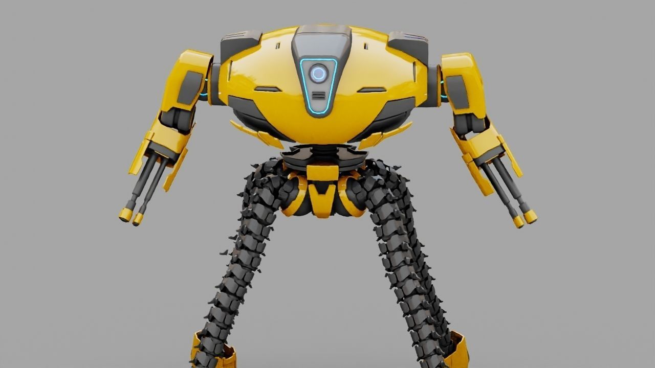 Octopus fighter rigged - animated character 3D model_5