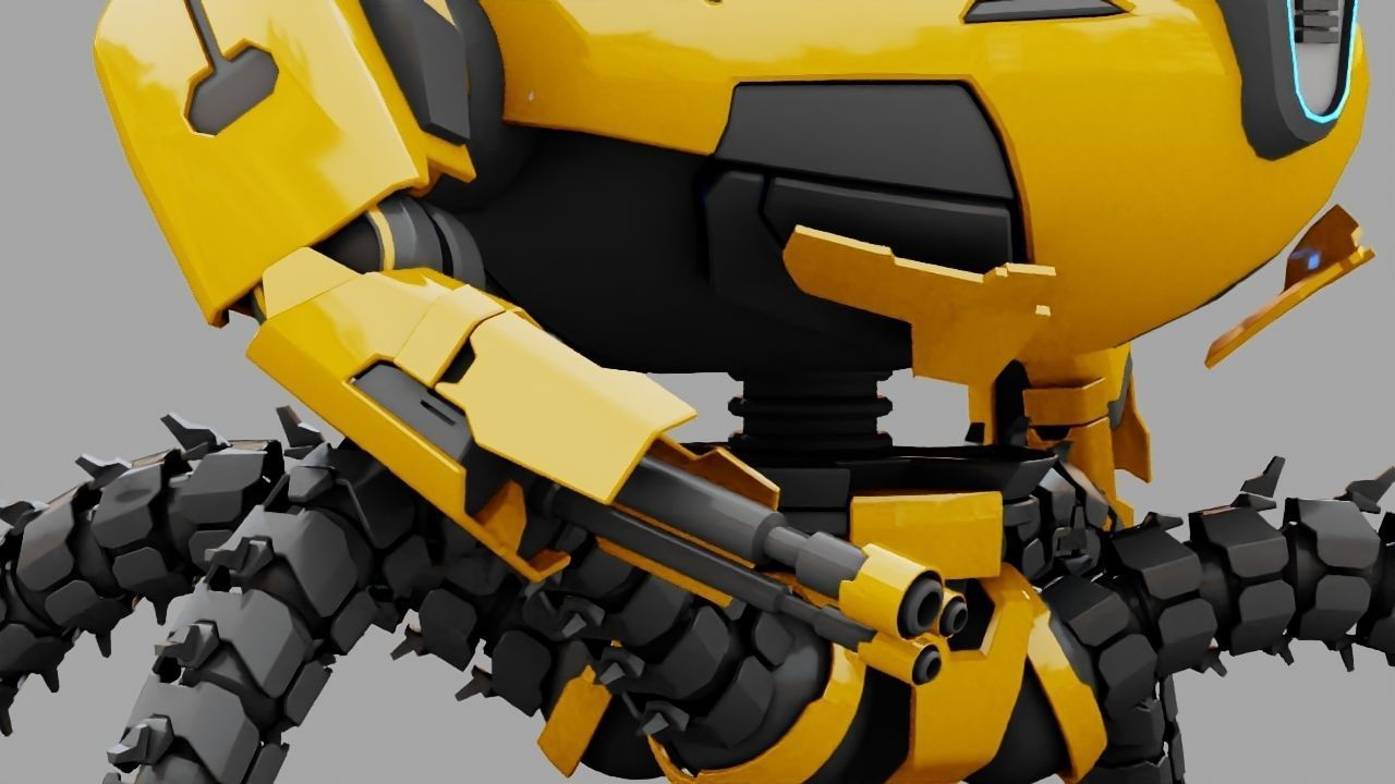 Octopus fighter rigged - animated character 3D model_15