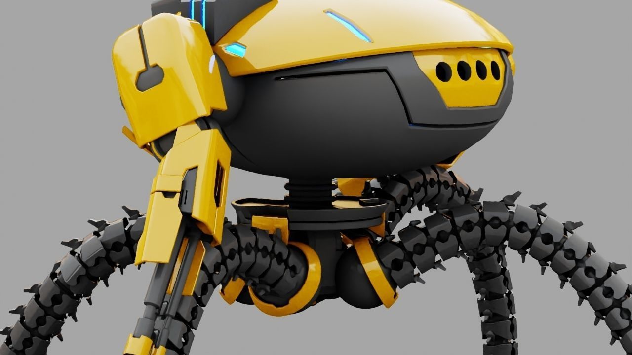 Octopus fighter rigged - animated character 3D model_14