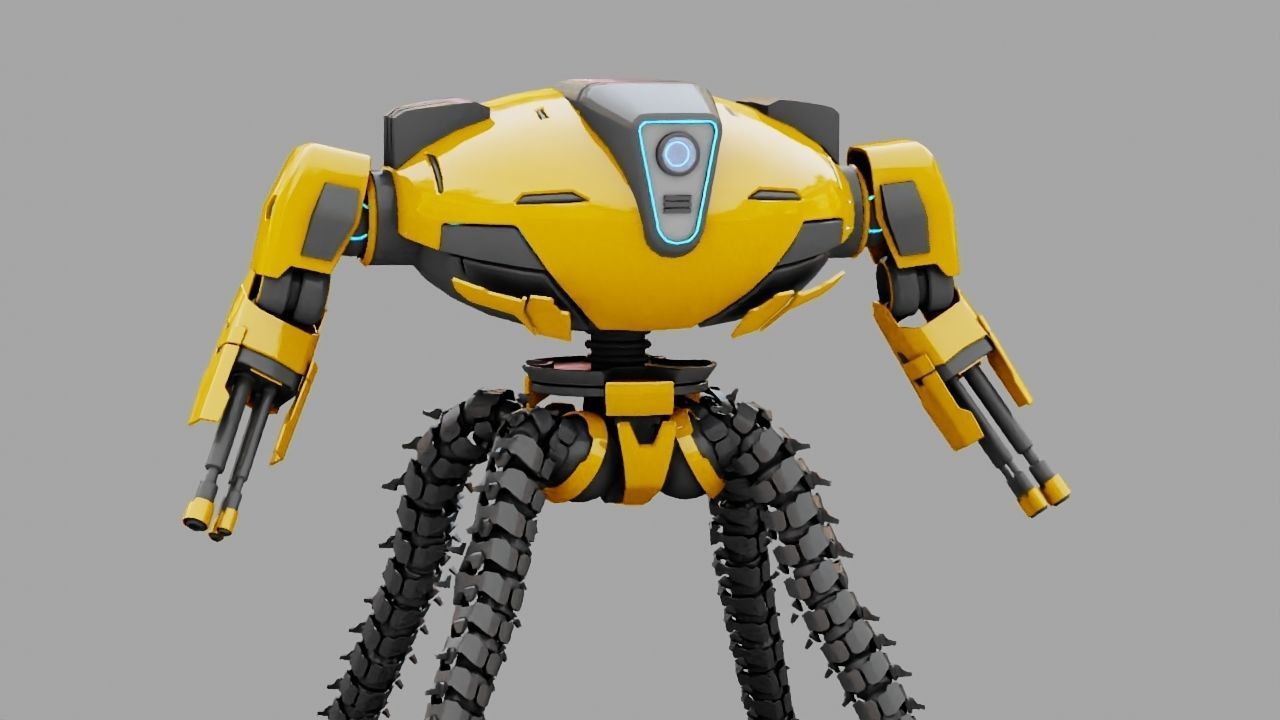 Octopus fighter rigged - animated character 3D model_2