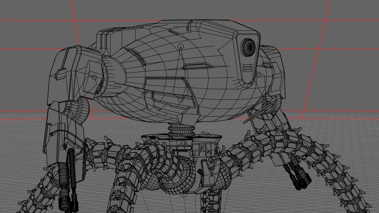 Octopus fighter rigged - animated character 3D model_28