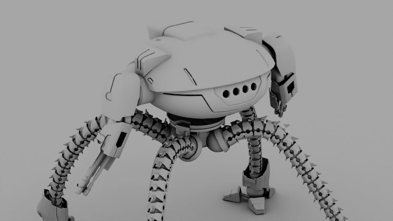 Octopus fighter rigged - animated character 3D model_19