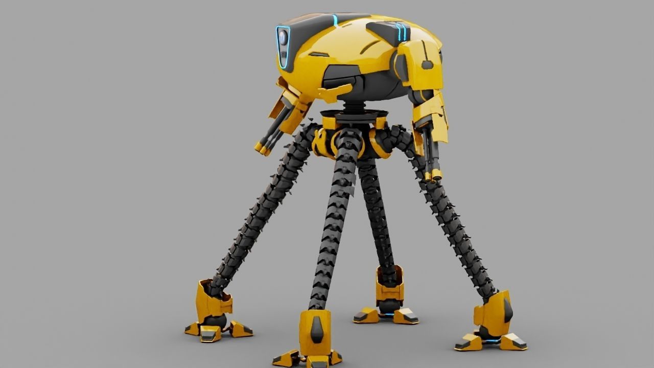 Octopus fighter rigged - animated character 3D model_7