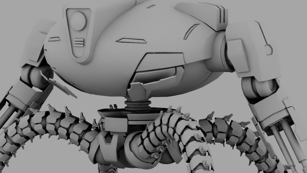 Octopus fighter rigged - animated character 3D model_22