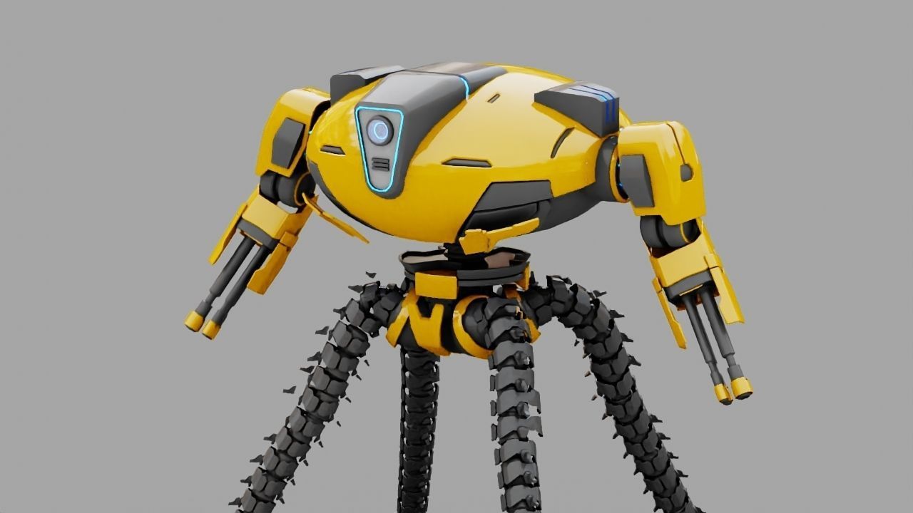 Octopus fighter rigged - animated character 3D model_11