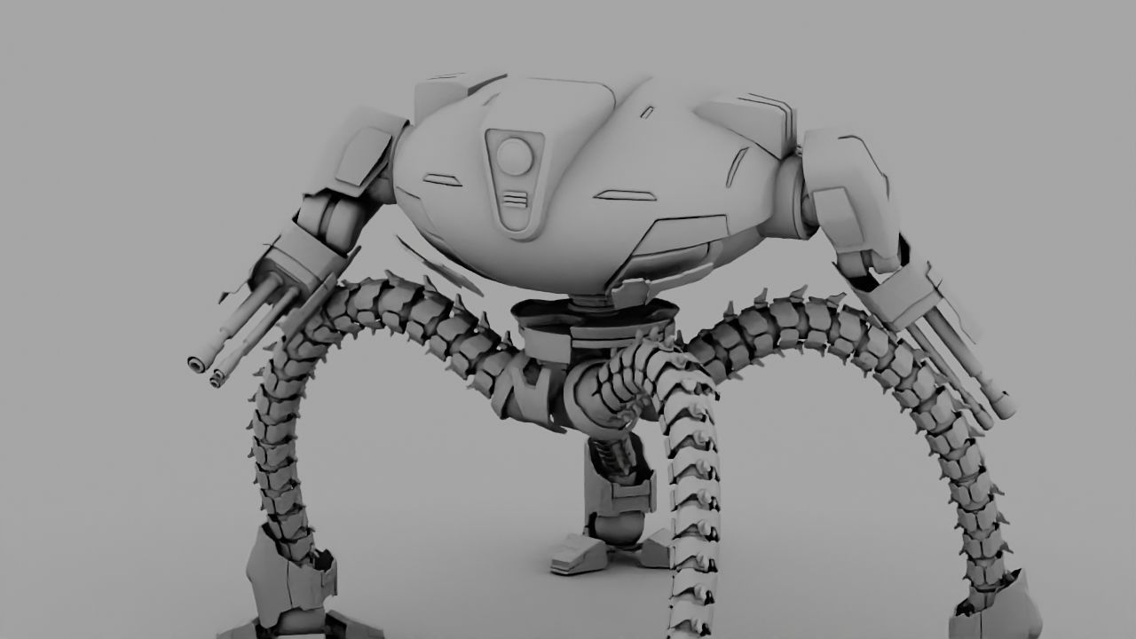 Octopus fighter rigged - animated character 3D model_17