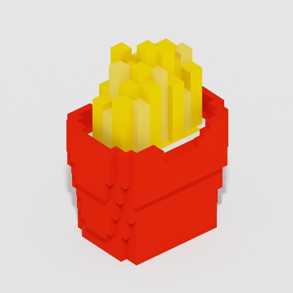 Voxel Food Pack 117 Items Low-poly 3D model_31