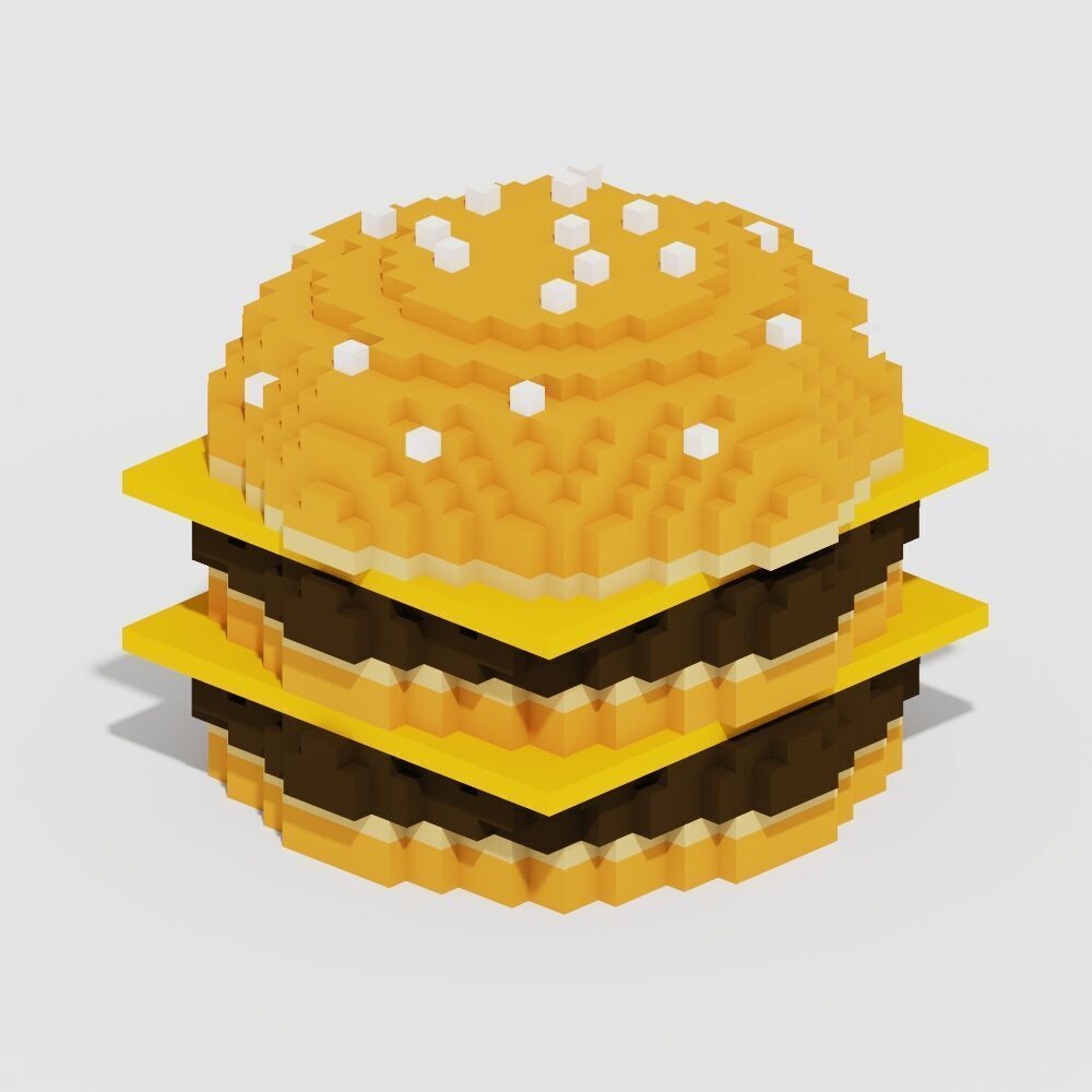Voxel Food Pack 117 Items Low-poly 3D model_24