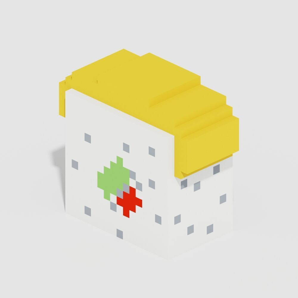 Voxel Food Pack 117 Items Low-poly 3D model_57