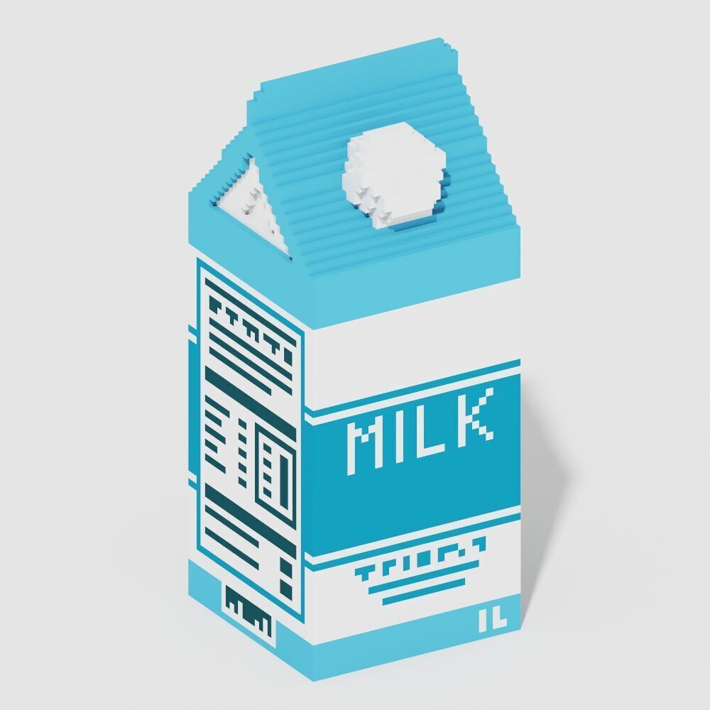 Voxel Food Pack 117 Items Low-poly 3D model_37