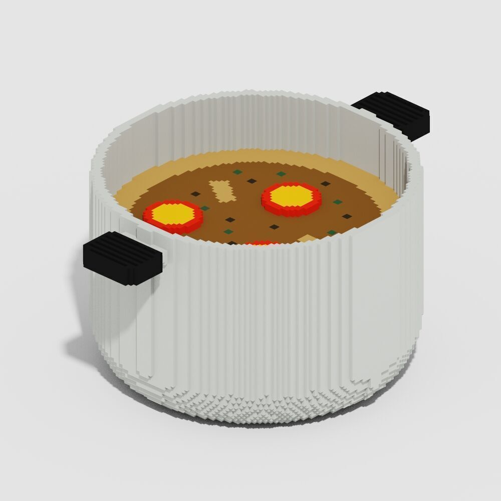 Voxel Food Pack 117 Items Low-poly 3D model_74