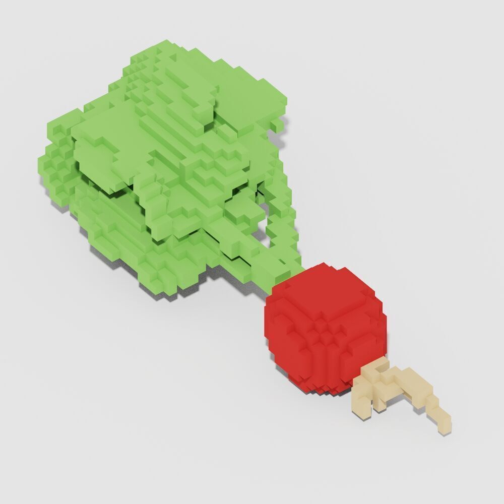 Voxel Food Pack 117 Items Low-poly 3D model_100