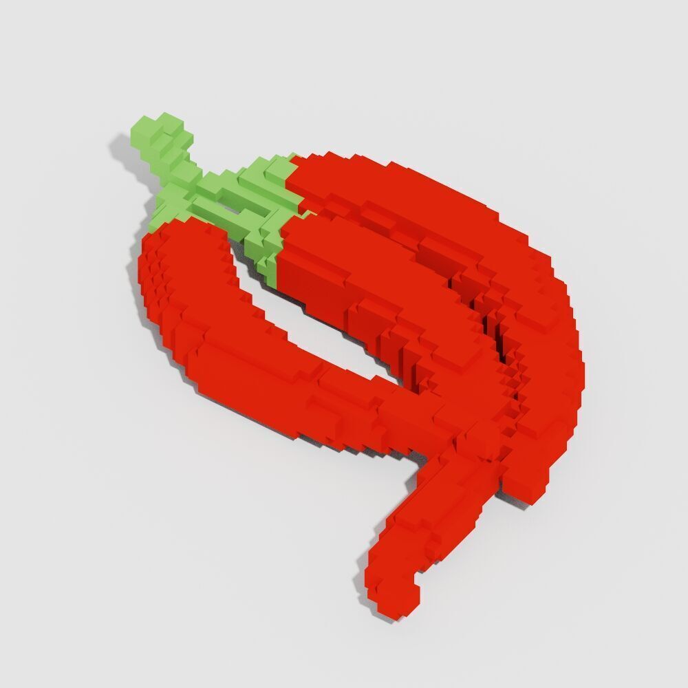 Voxel Food Pack 117 Items Low-poly 3D model_29