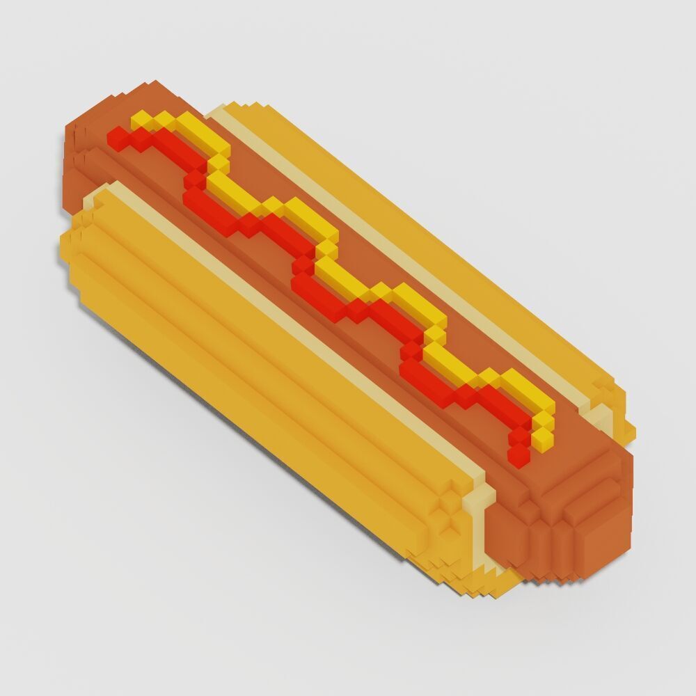 Voxel Food Pack 117 Items Low-poly 3D model_81