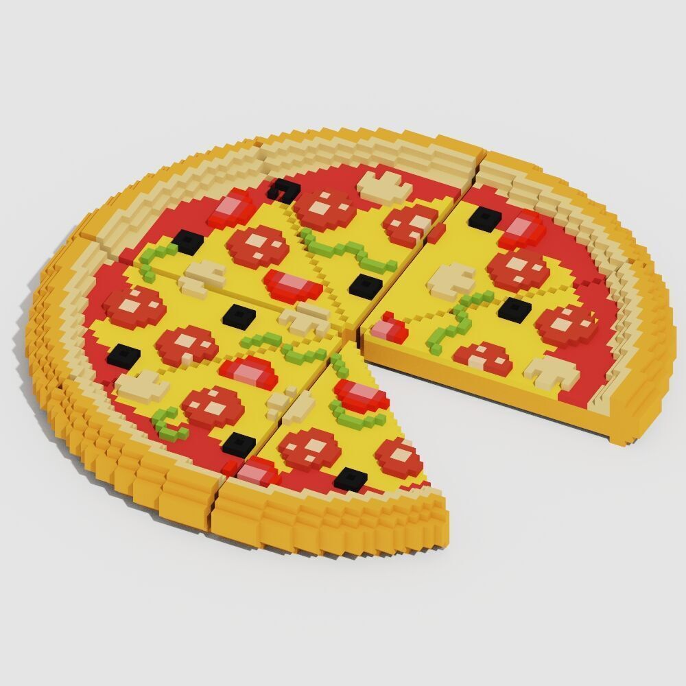 Voxel Food Pack 117 Items Low-poly 3D model_38