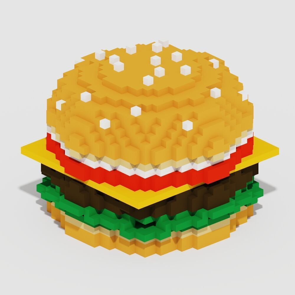 Voxel Food Pack 117 Items Low-poly 3D model_5