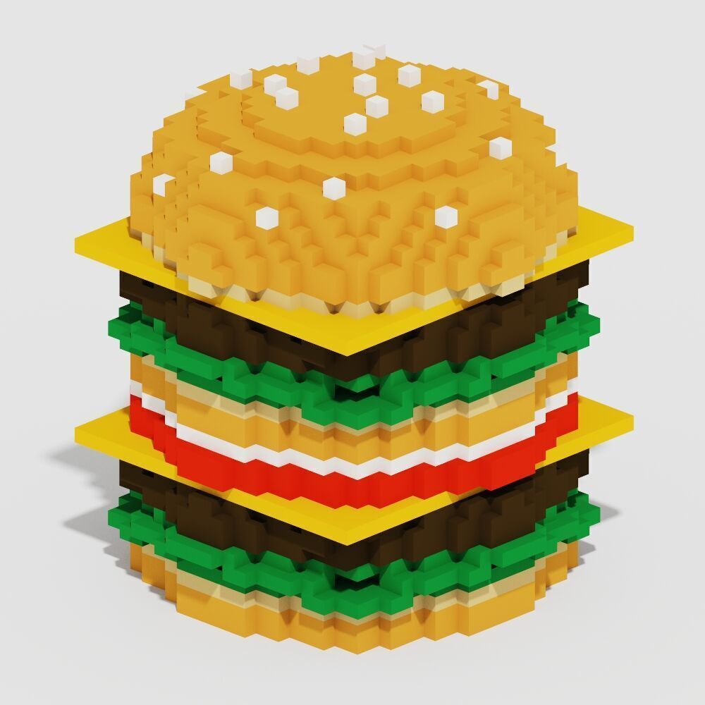 Voxel Food Pack 117 Items Low-poly 3D model_90
