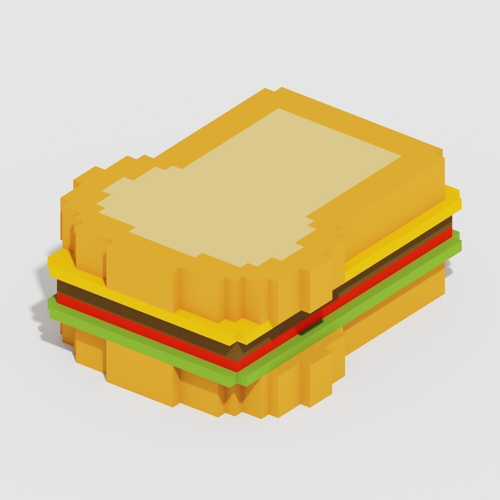 Voxel Food Pack 117 Items Low-poly 3D model_45