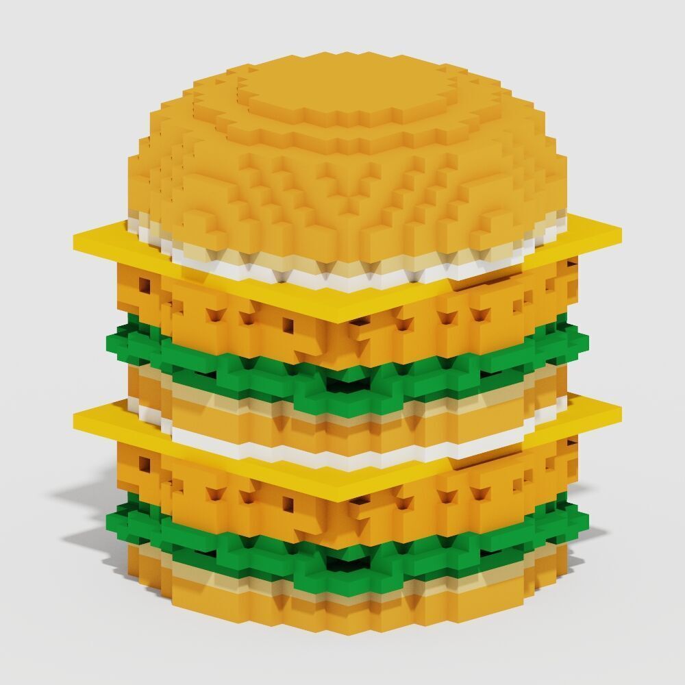 Voxel Food Pack 117 Items Low-poly 3D model_27
