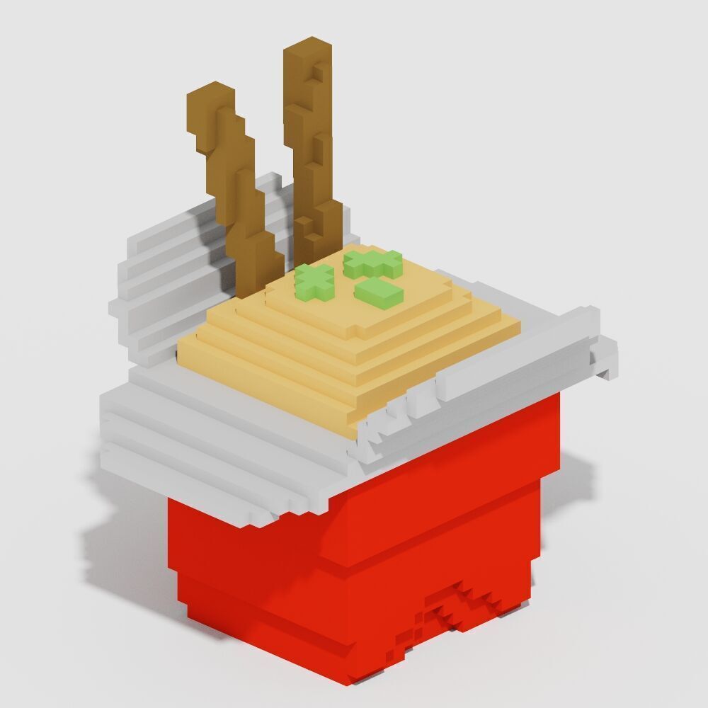 Voxel Food Pack 117 Items Low-poly 3D model_76
