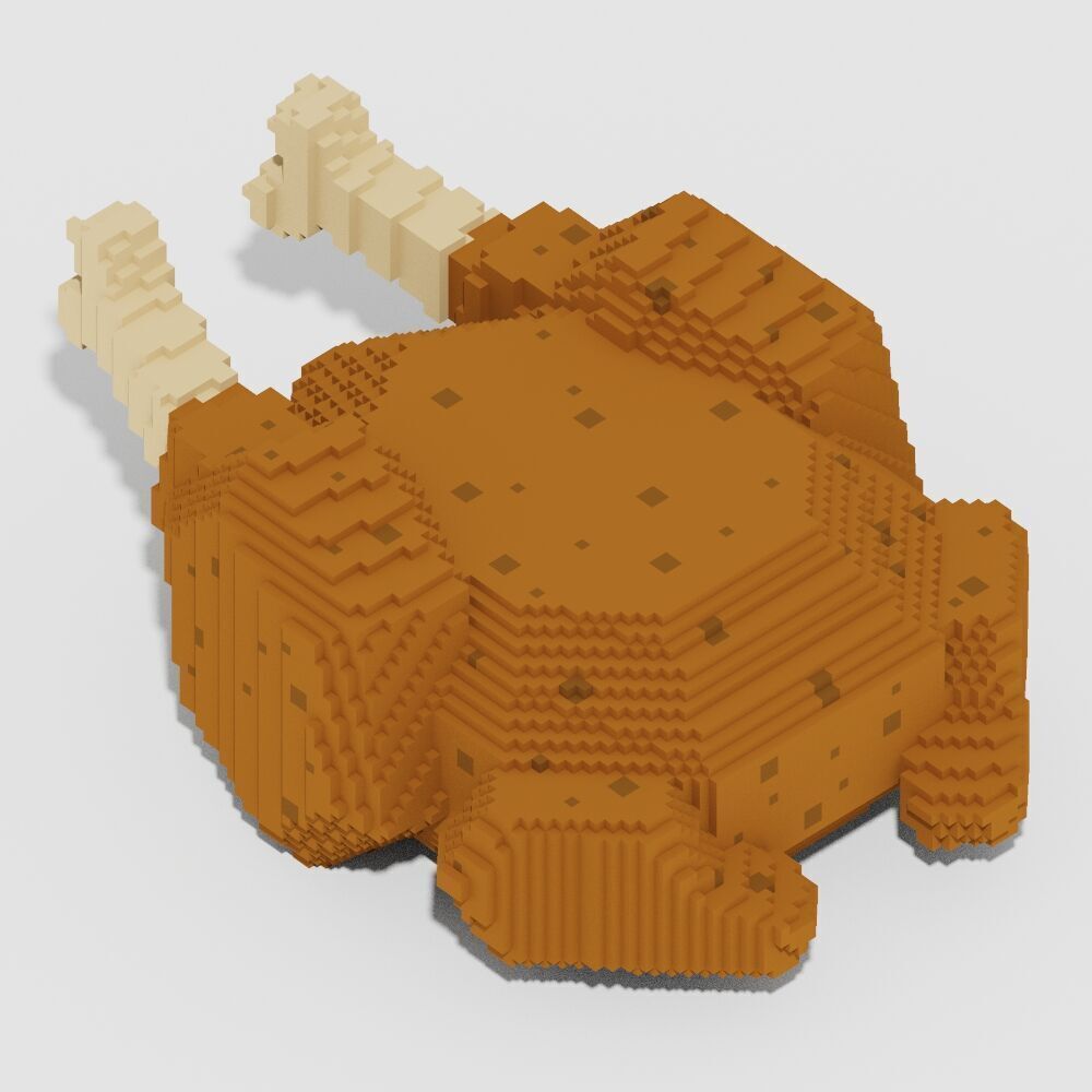 Voxel Food Pack 117 Items Low-poly 3D model_52