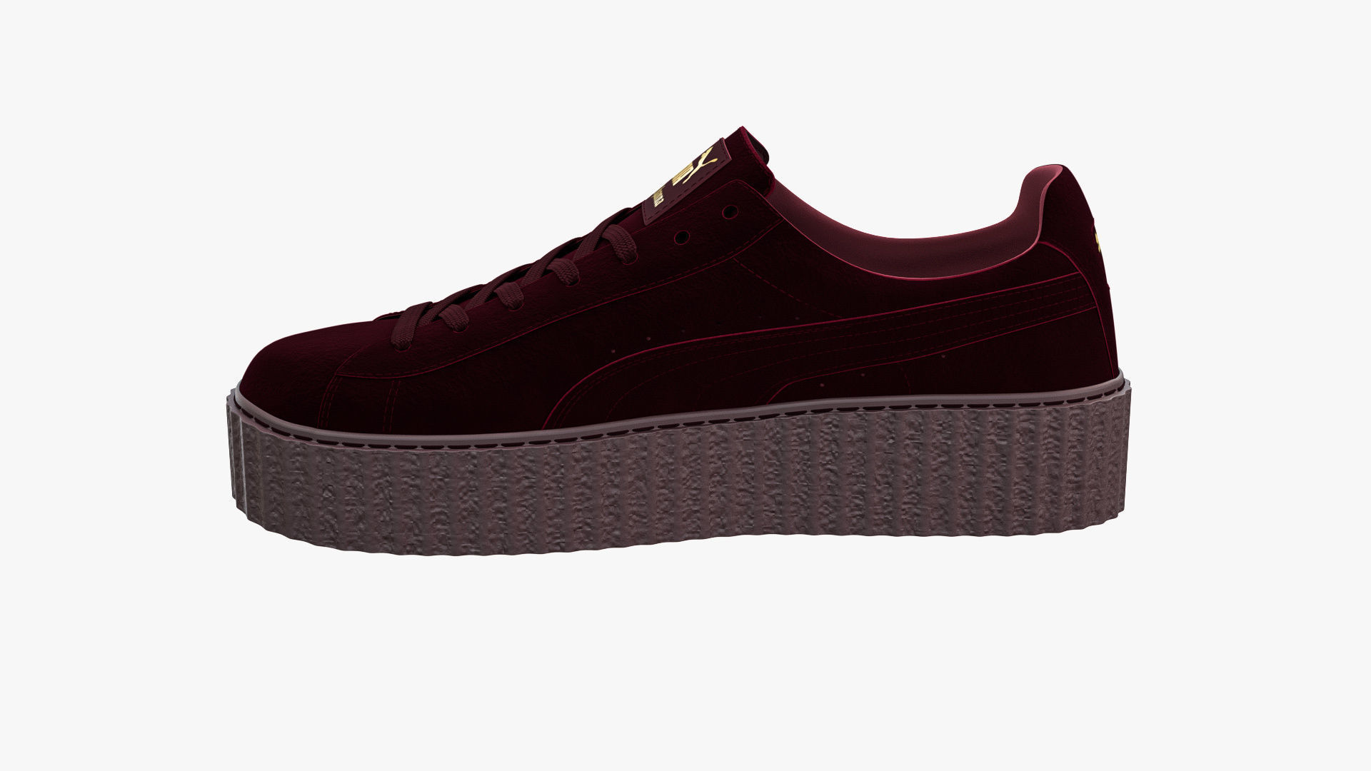 Puma x Fenty Creepers Burgundy Velvet 3D model_6