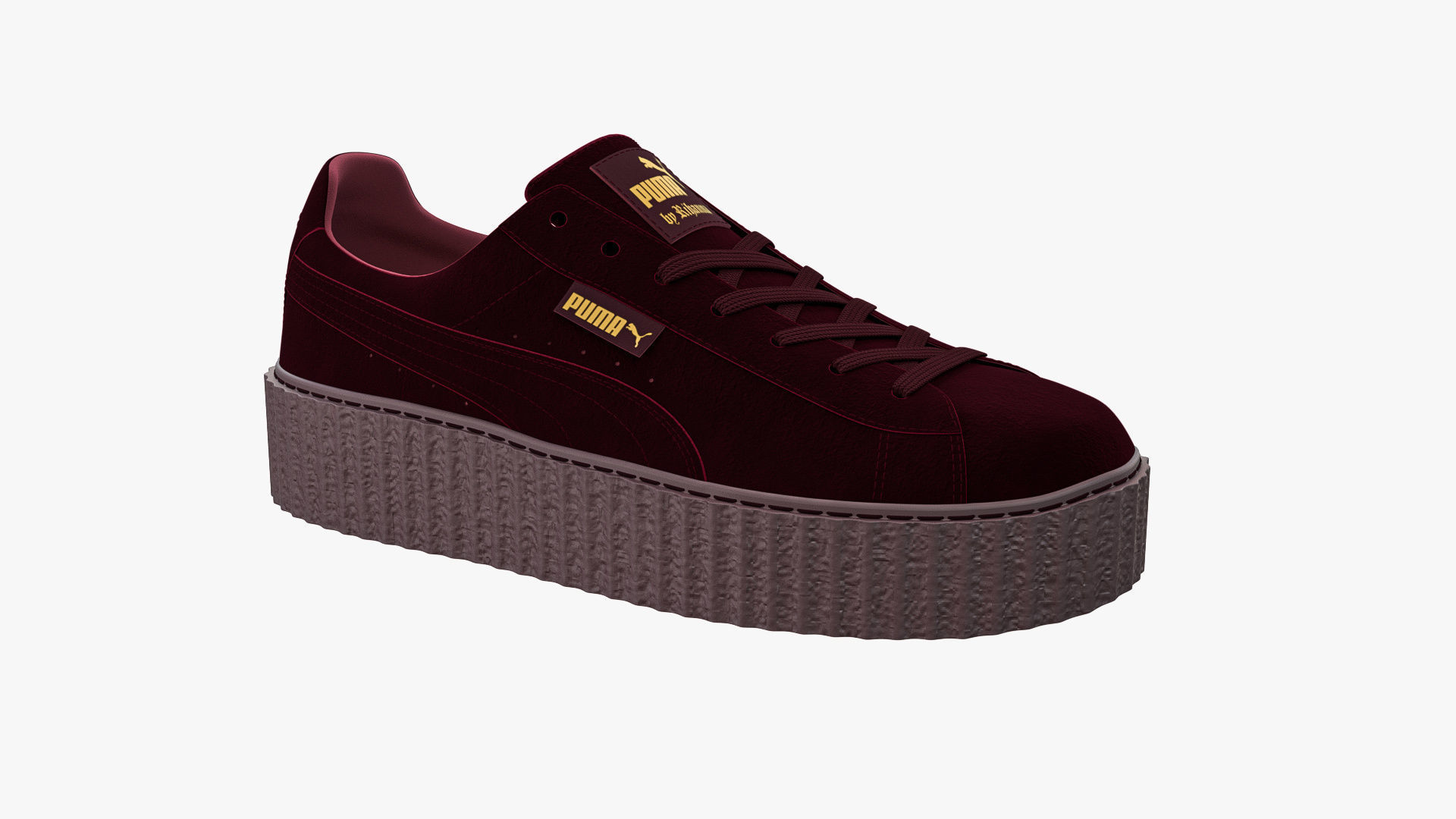 Puma x Fenty Creepers Burgundy Velvet 3D model_8