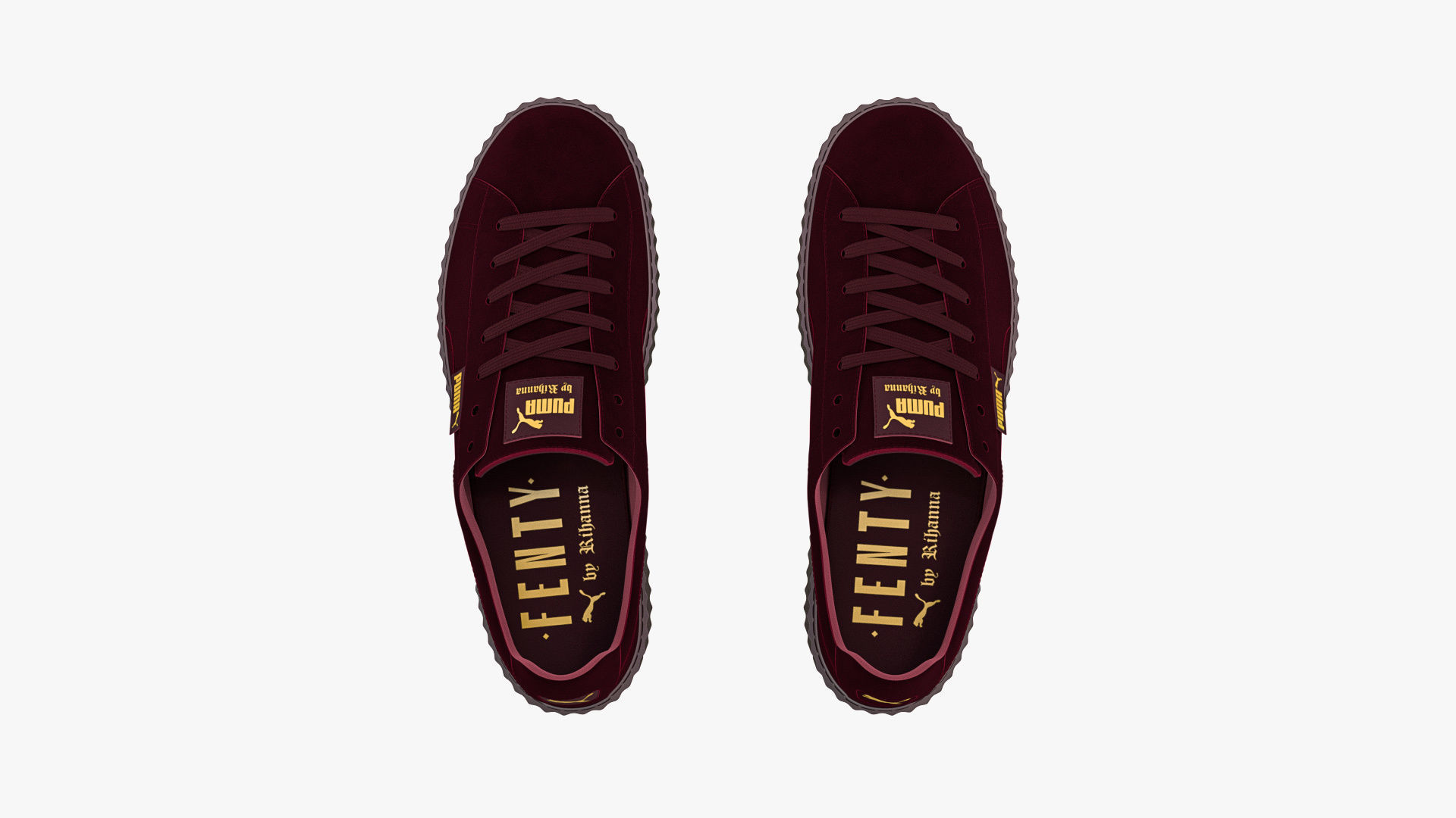 Puma x Fenty Creepers Burgundy Velvet 3D model_2