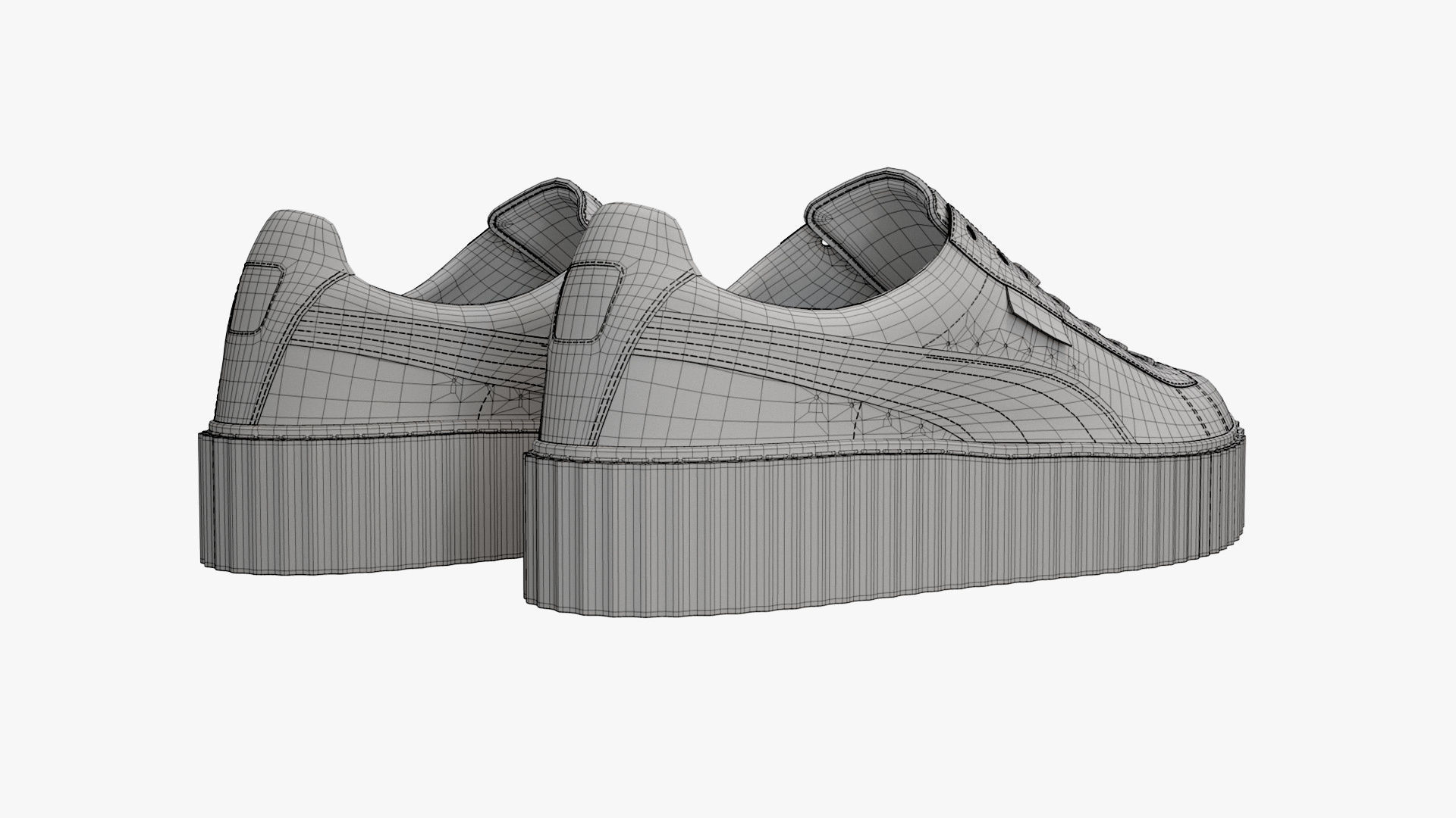 Puma x Fenty Creepers Burgundy Velvet 3D model_11