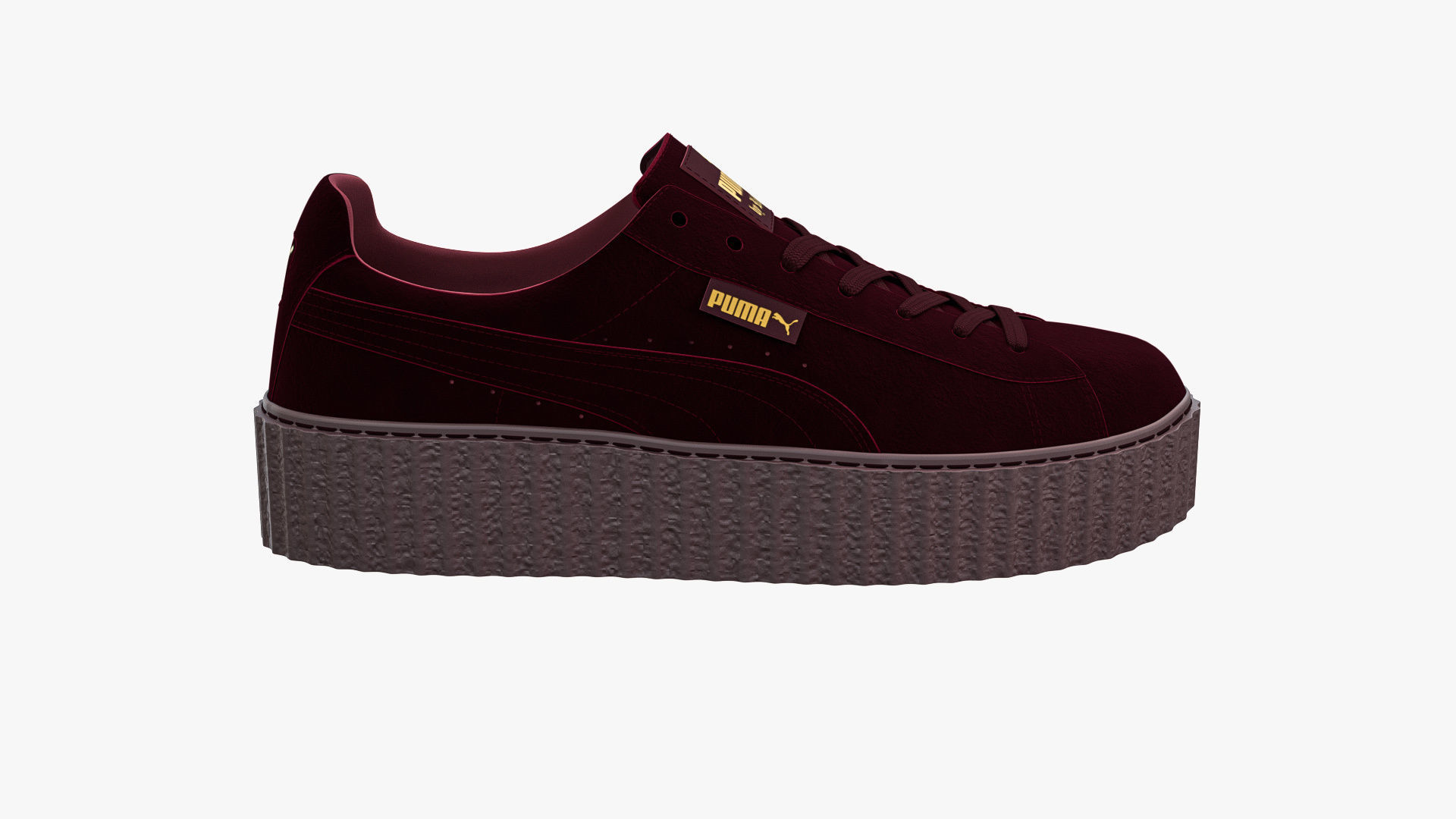 Puma x Fenty Creepers Burgundy Velvet 3D model_5