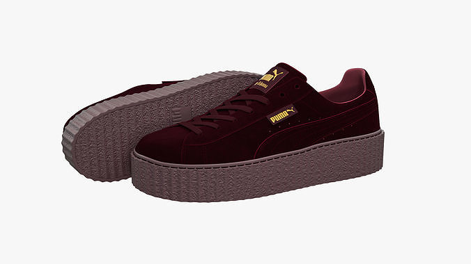 Puma x Fenty Creepers Burgundy Velvet 3D model