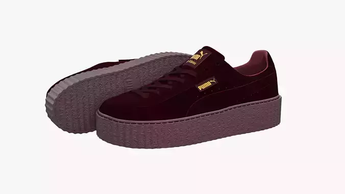 Puma x Fenty Creepers Burgundy Velvet 3D model