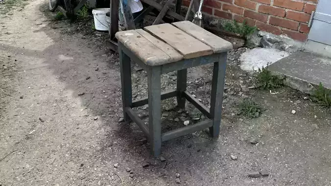 Realistic old stool