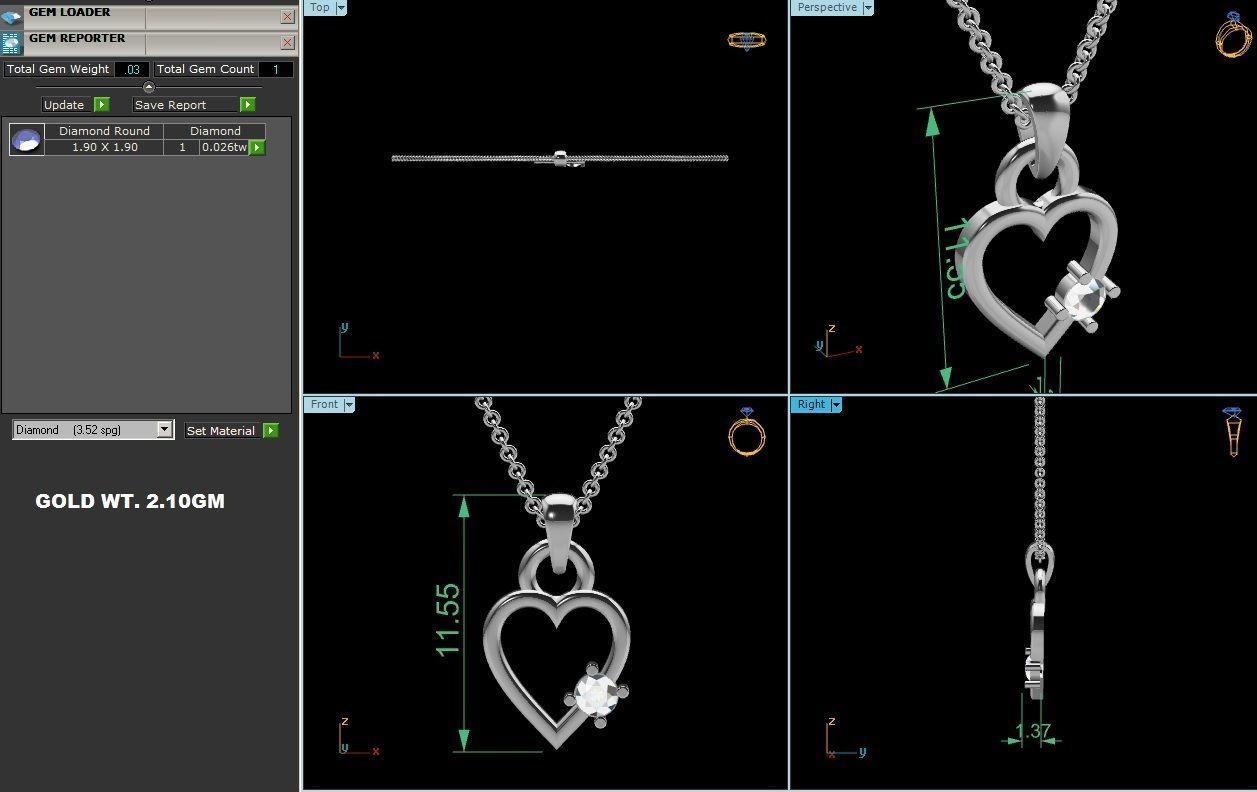 Women pendant 3D print model_3