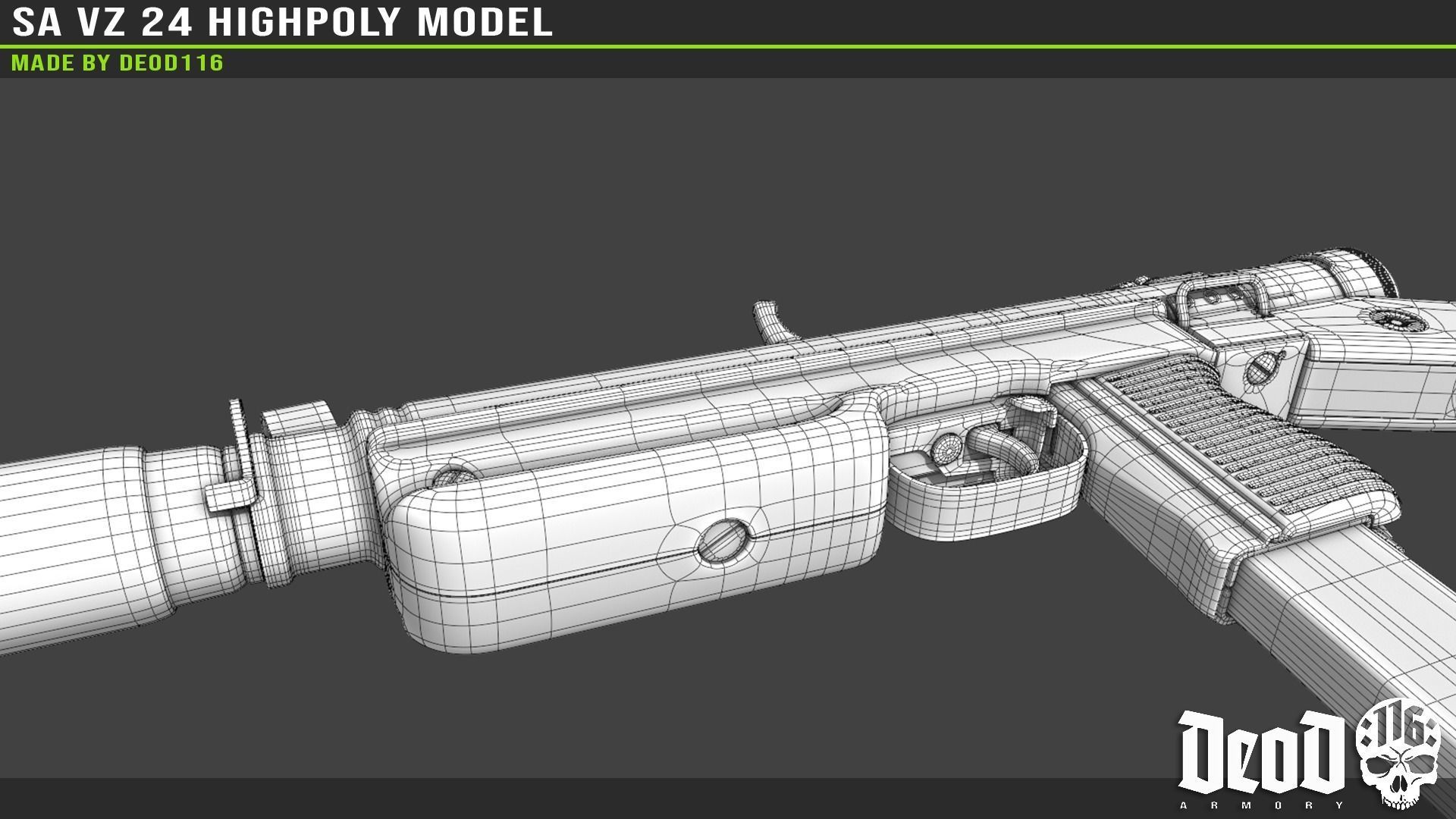 SA VZ 24 SMG Highpoly model  3D model_31