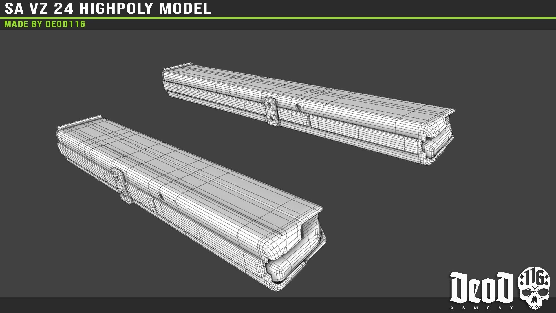 SA VZ 24 SMG Highpoly model  3D model_45