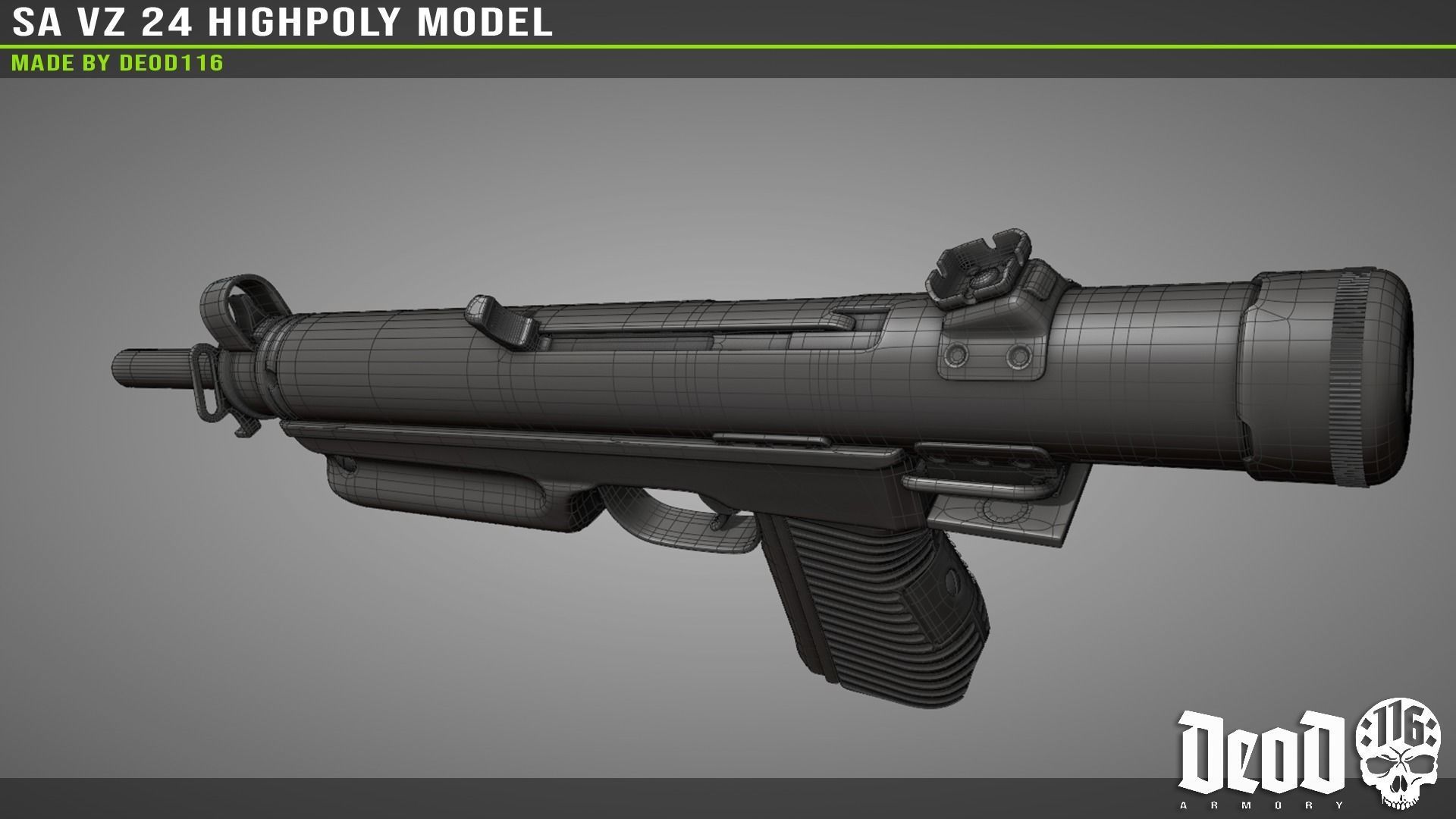 SA VZ 24 SMG Highpoly model  3D model_33