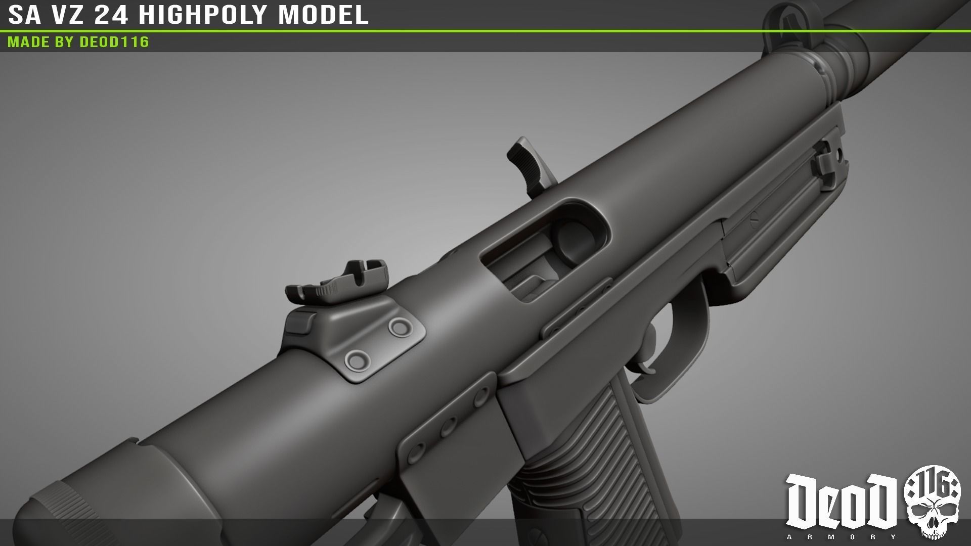 SA VZ 24 SMG Highpoly model  3D model_41