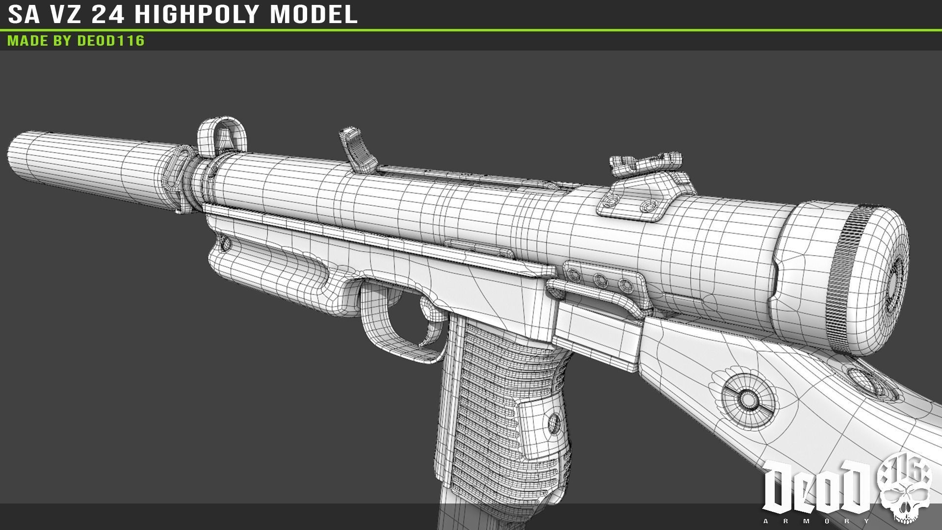 SA VZ 24 SMG Highpoly model  3D model_23