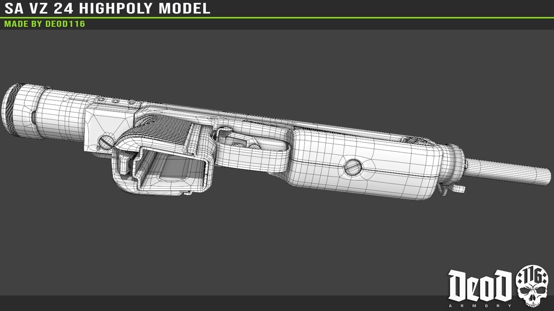 SA VZ 24 SMG Highpoly model  3D model_28