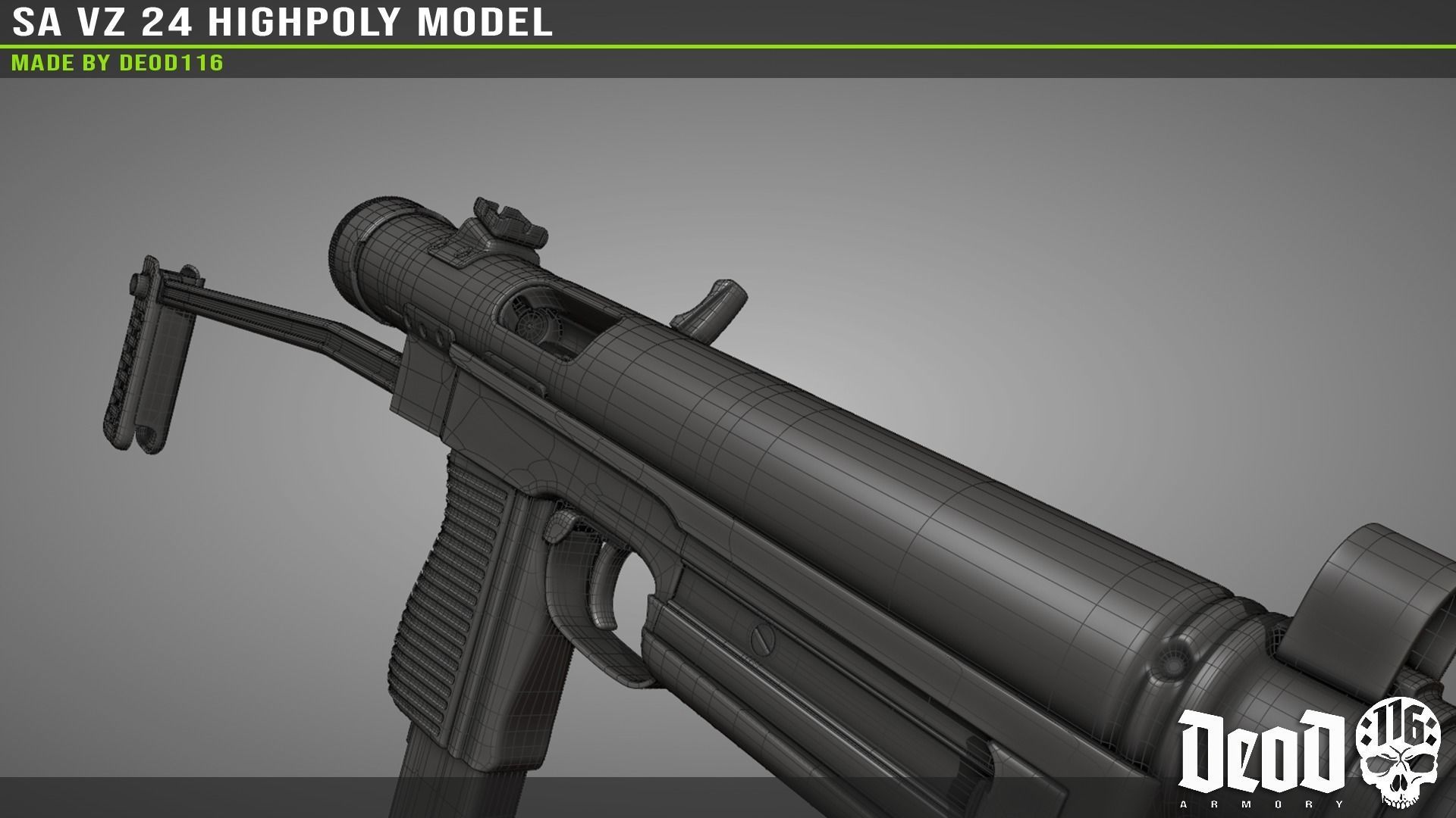 SA VZ 24 SMG Highpoly model  3D model_25