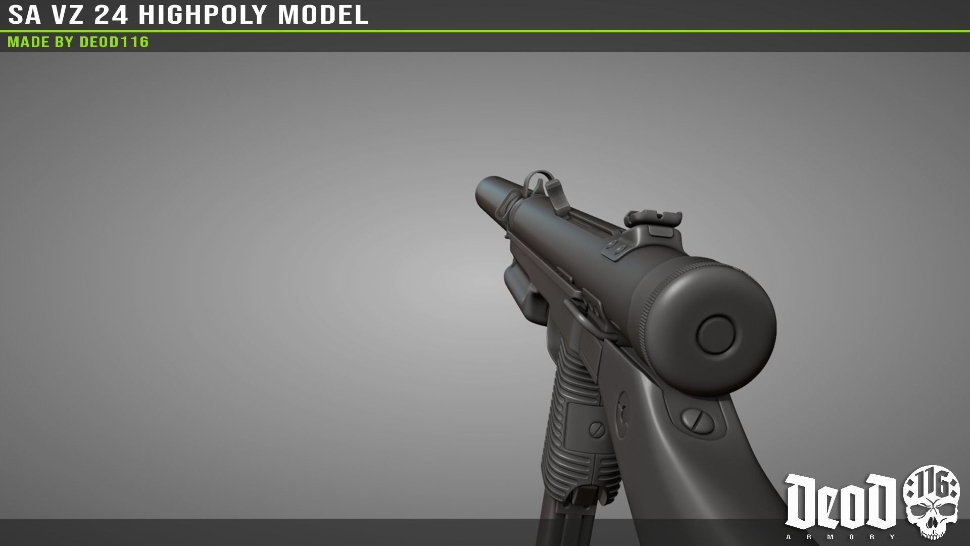 SA VZ 24 SMG Highpoly model  3D model_11